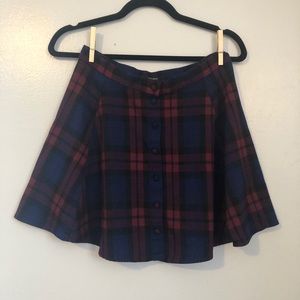 Plaid Button Up Skirt